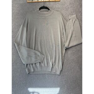Pronto Uomo Gray‎ Silk Cotton Knit Sweater XL Quiet Luxury Minimalist Y2K